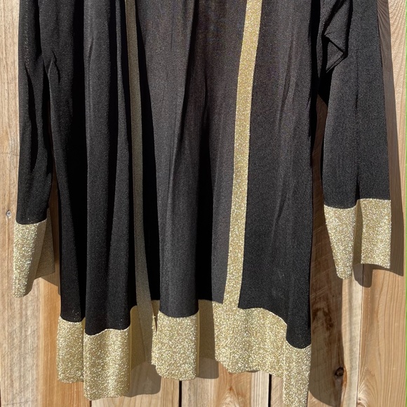 NWT GUCCI Authentic Cardigan - sheer black / metallized gold trim (med) - Picture 2 of 6